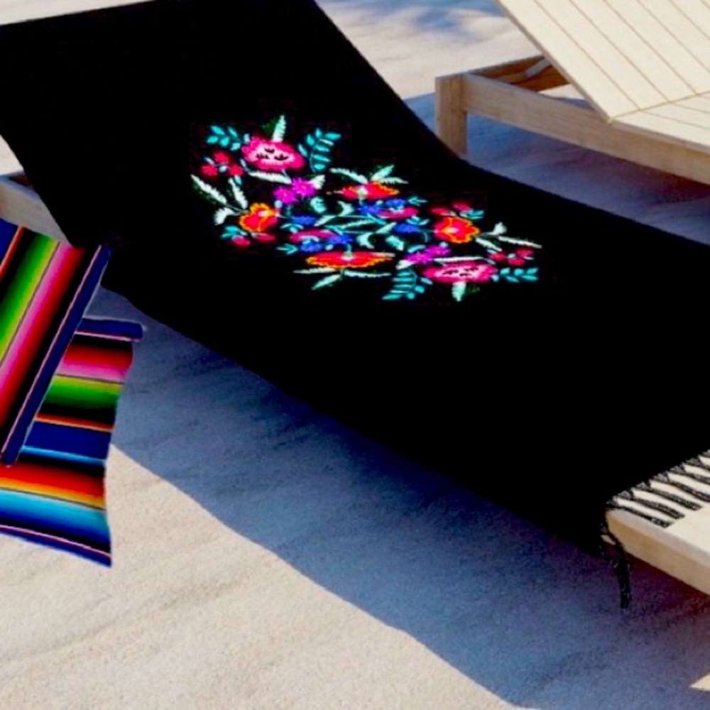 sandfree fringed beach blanket cover-up towel Bamba floral or Serape stripes